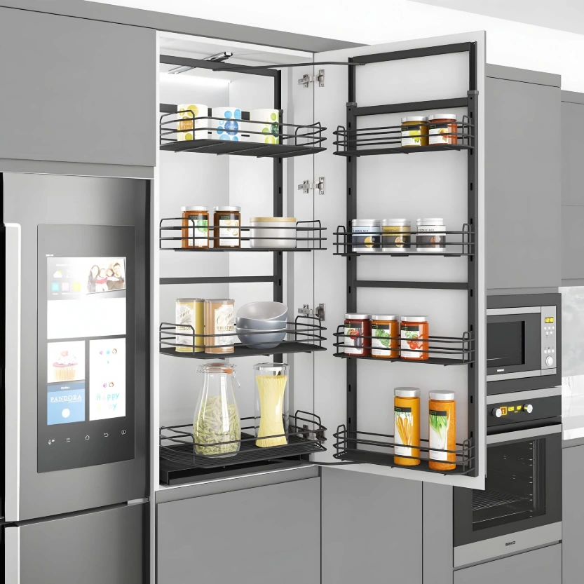 دولاب نصف محوري 5 رف 45 سم 155-170 سم اسود -1225